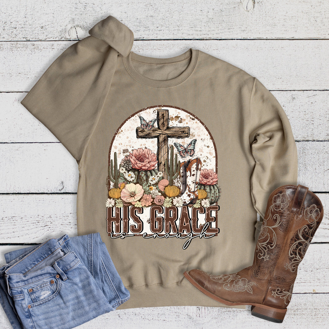 Western Faith His Grace is Enough Sweatshirt