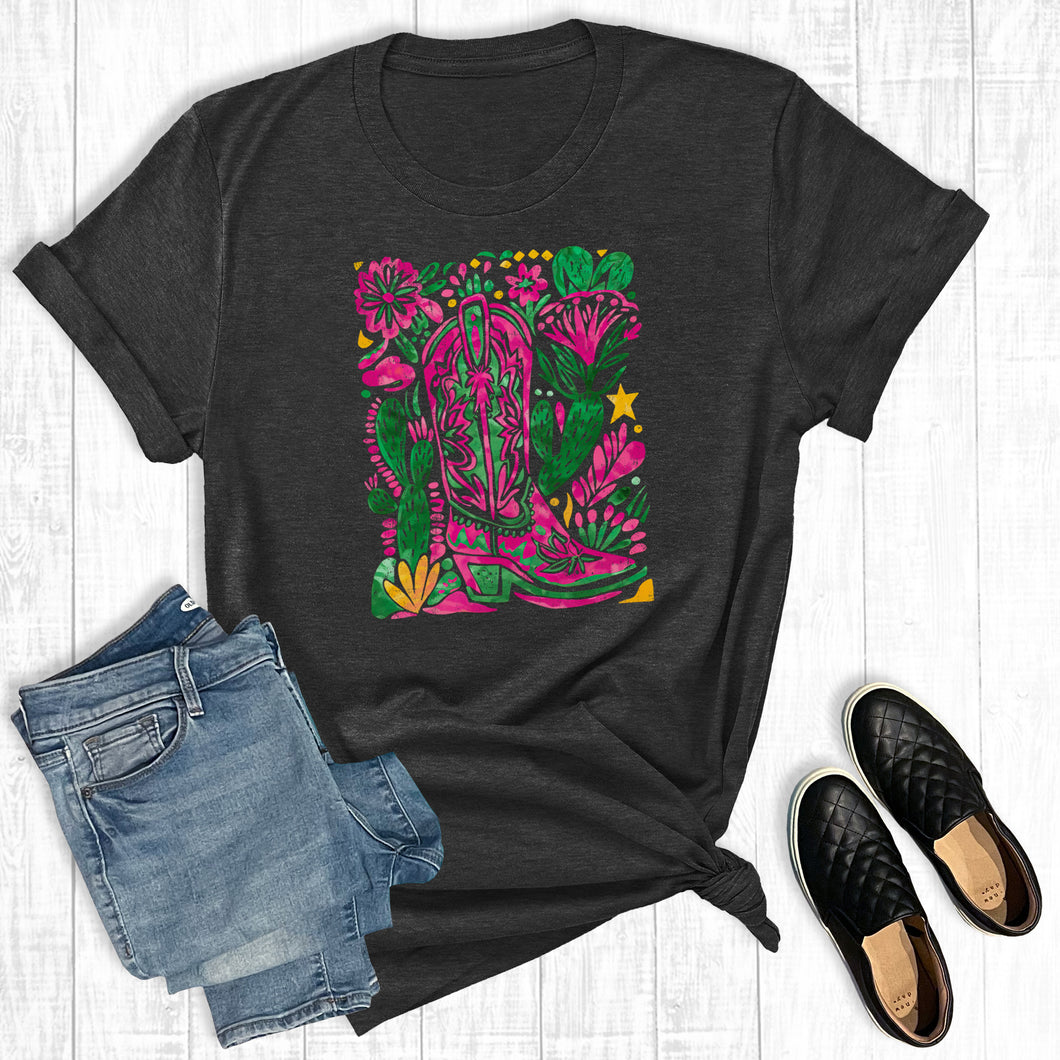 Western Floral Boho Cowgirl Boot