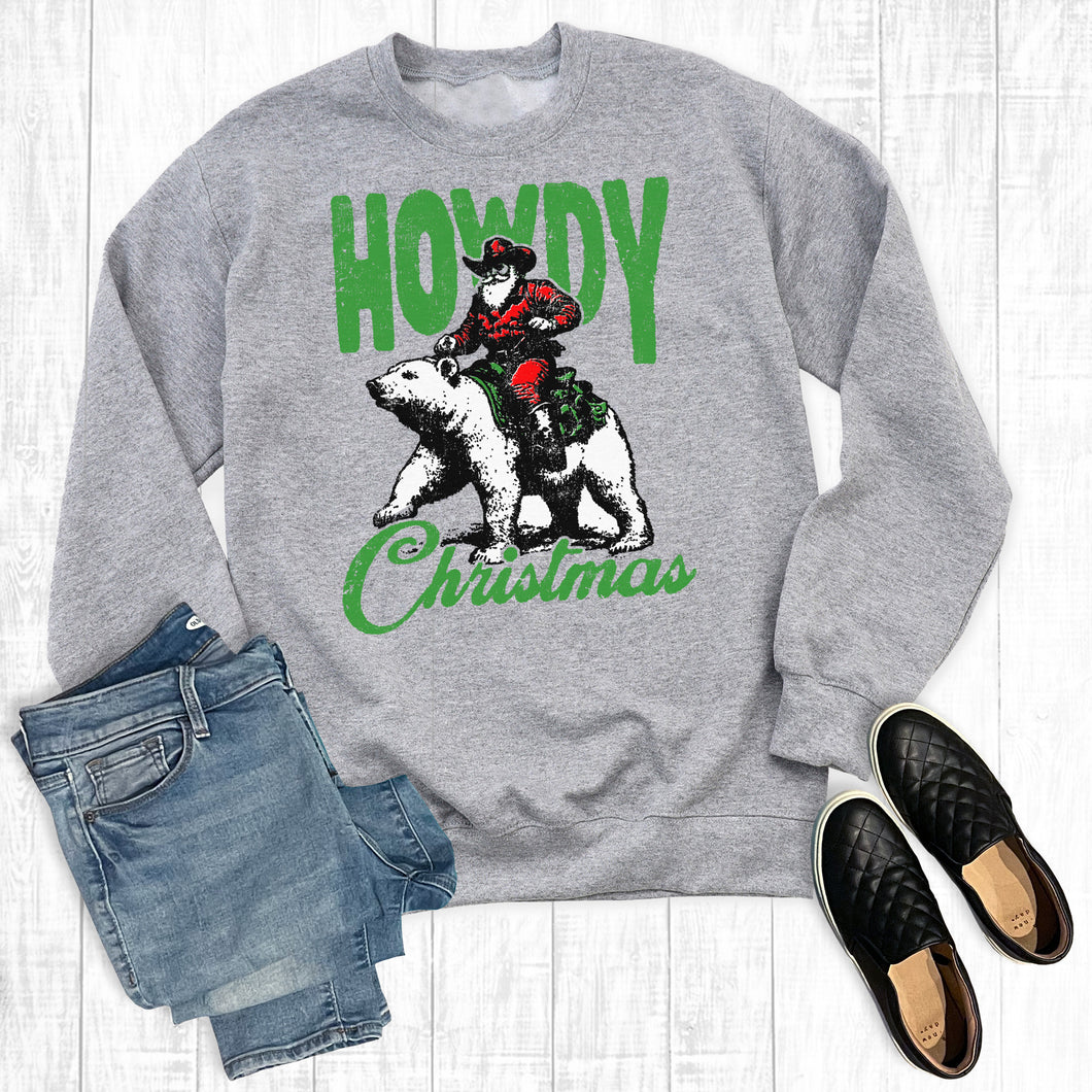 Western Howdy Christmas Santa Sweatshirt