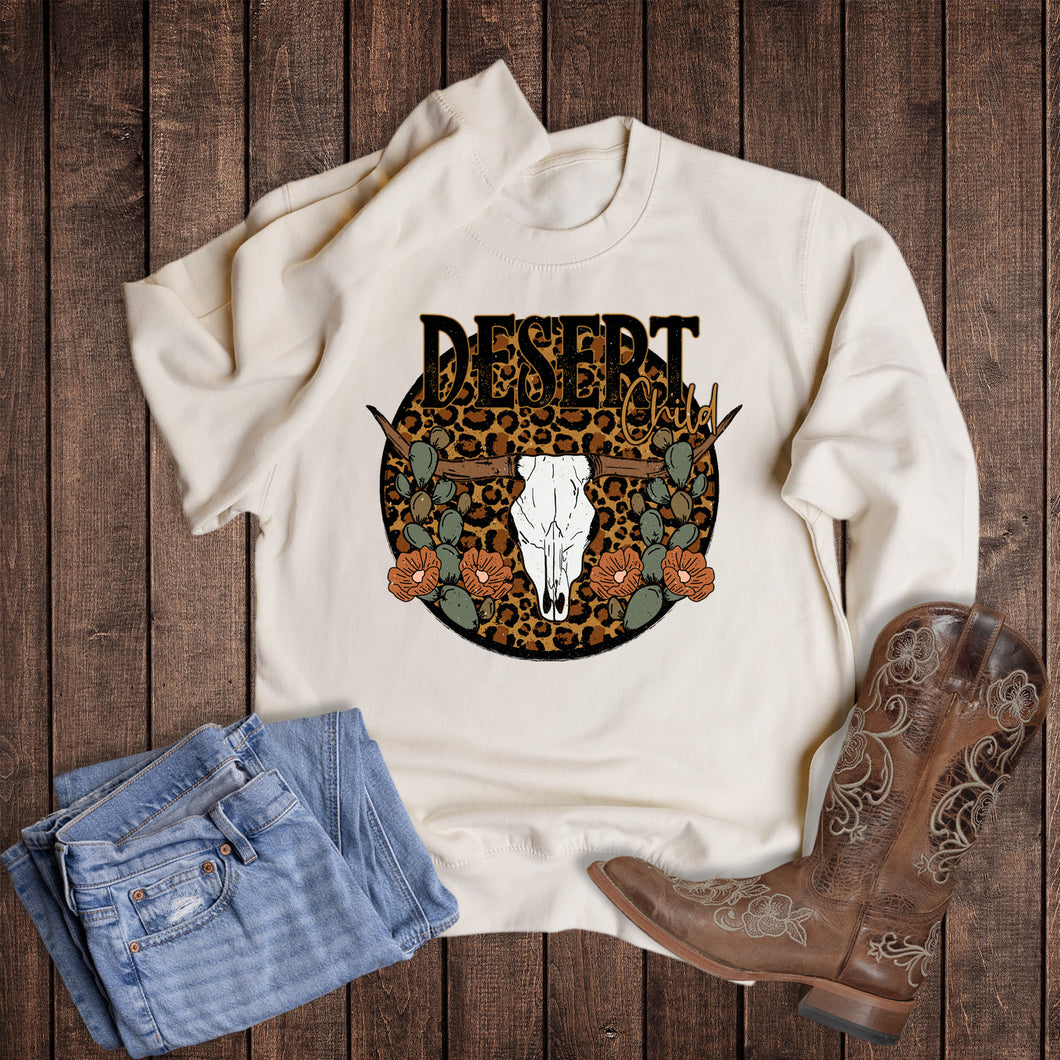 Western Leopard Cactus Desert Child Sweatshirt
