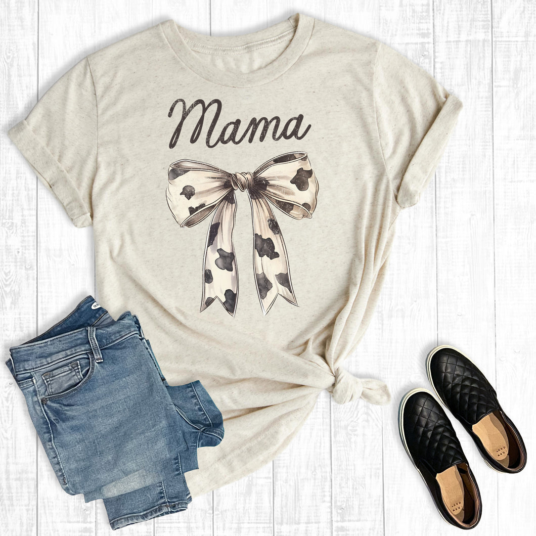 Western Mama Cow Coquette Bow