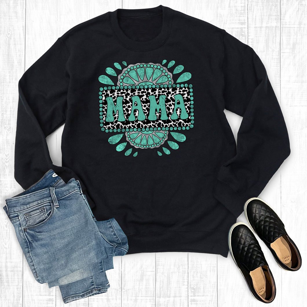 Western Mama Turquoise Concho Sweatshirt