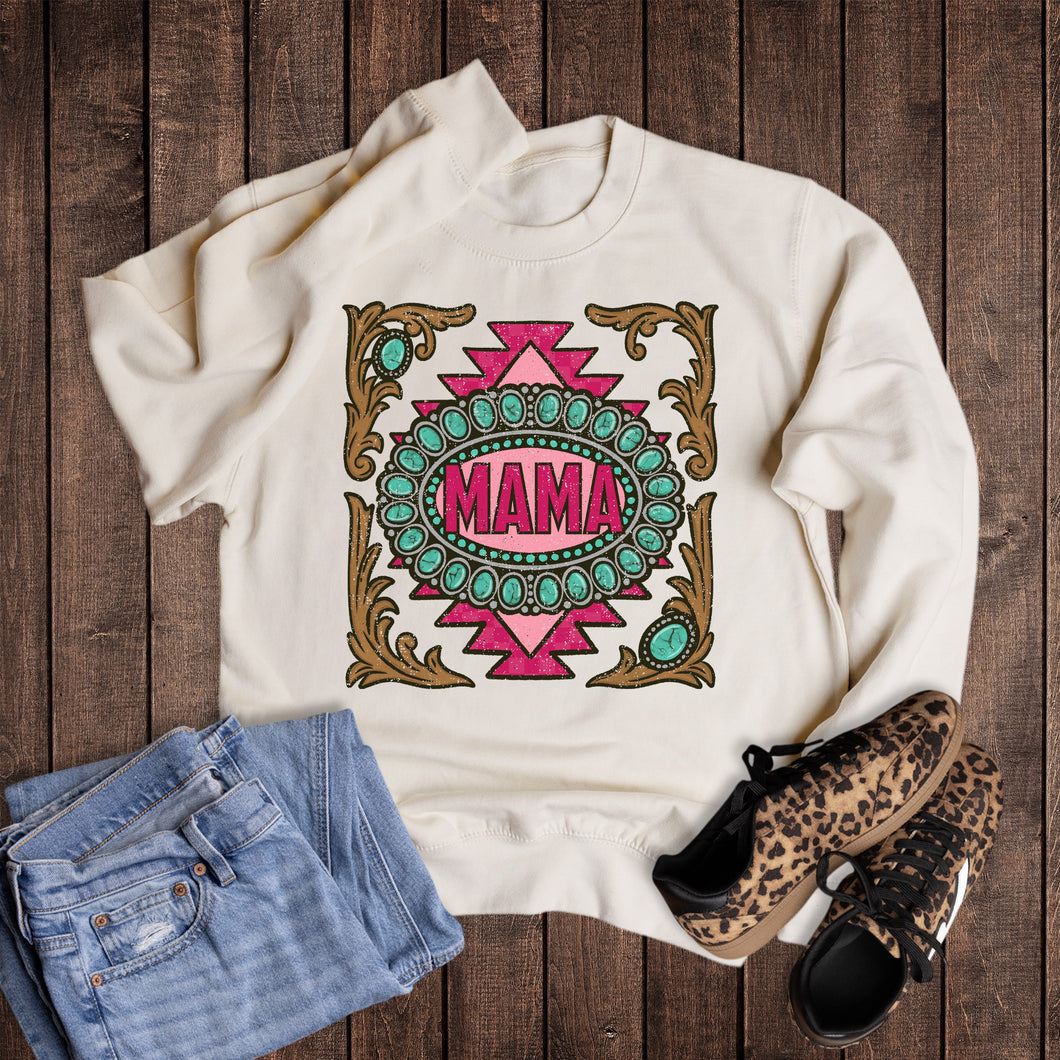 Western Mama Turquoise Sweatshirt