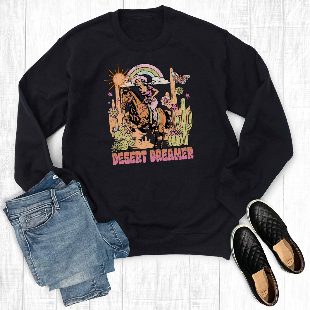 Western Retro Desert Dreamer Graphic Sweatshirt