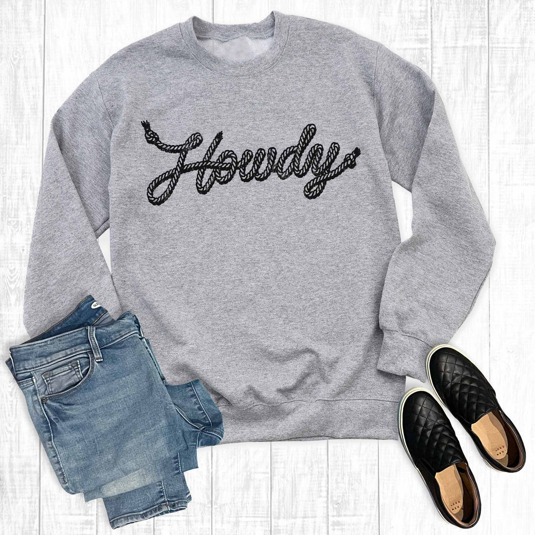 Western Rope Howdy Graphic Sweatshirt