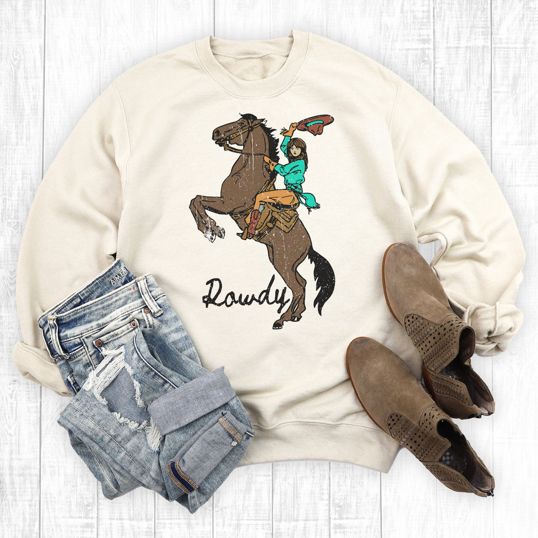 Western Rowdy Rodeo Cowgirl Sweatshirt