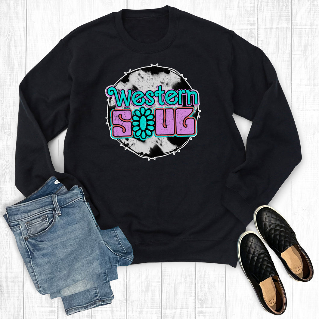 Western Soul Turquoise Concho Sweatshirt