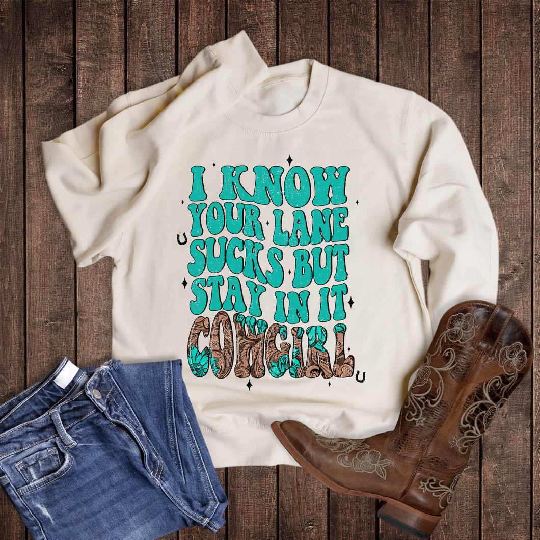 Western Stay in Your Lane Cowgirl Sweatshirt