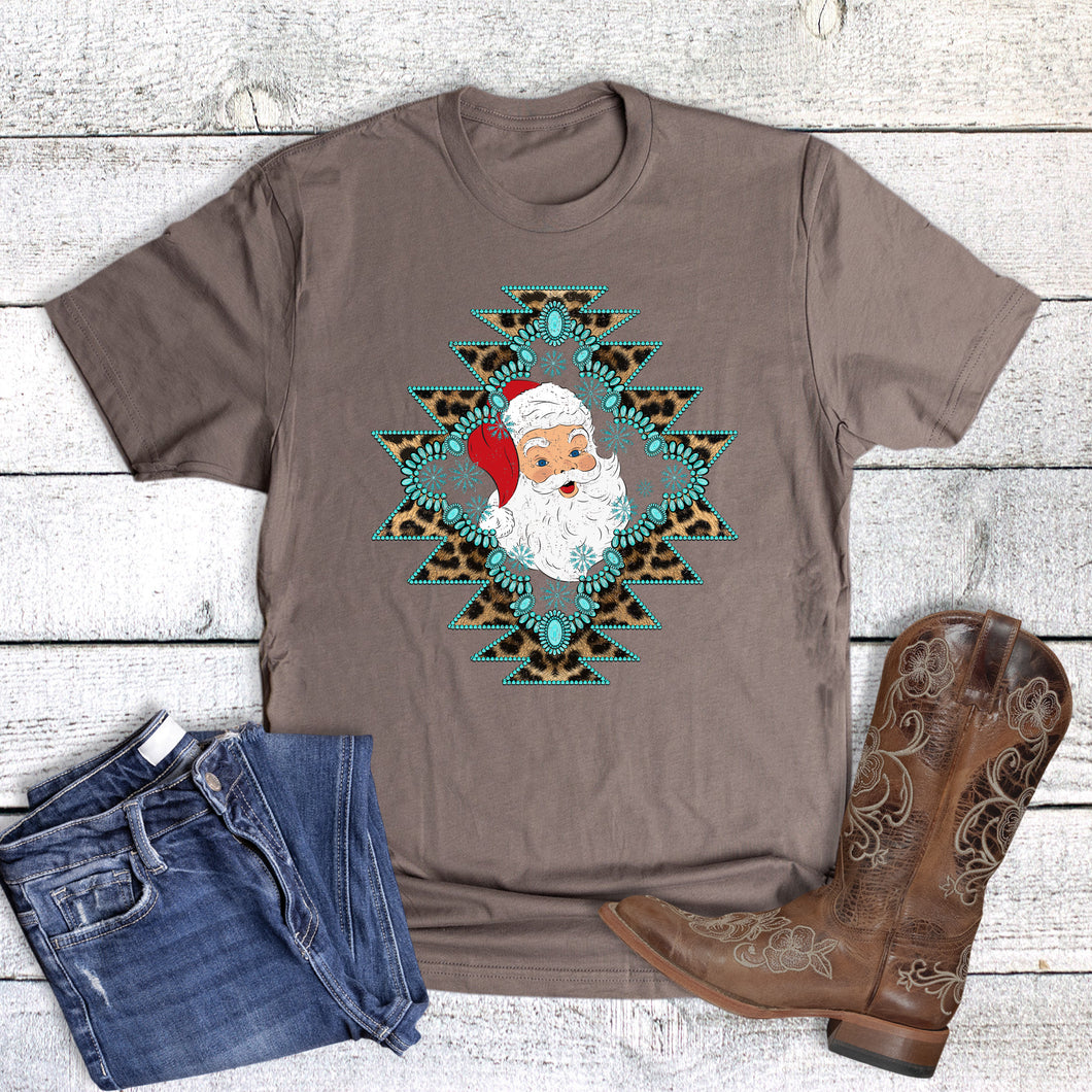 Christmas Western Turquoise Aztec Santa