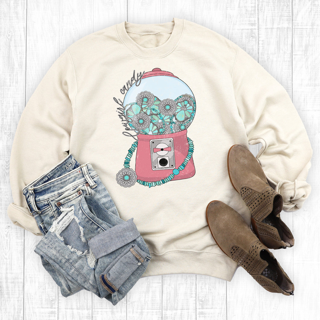 Western Turquoise Cowgirl Candy Sweatshirt