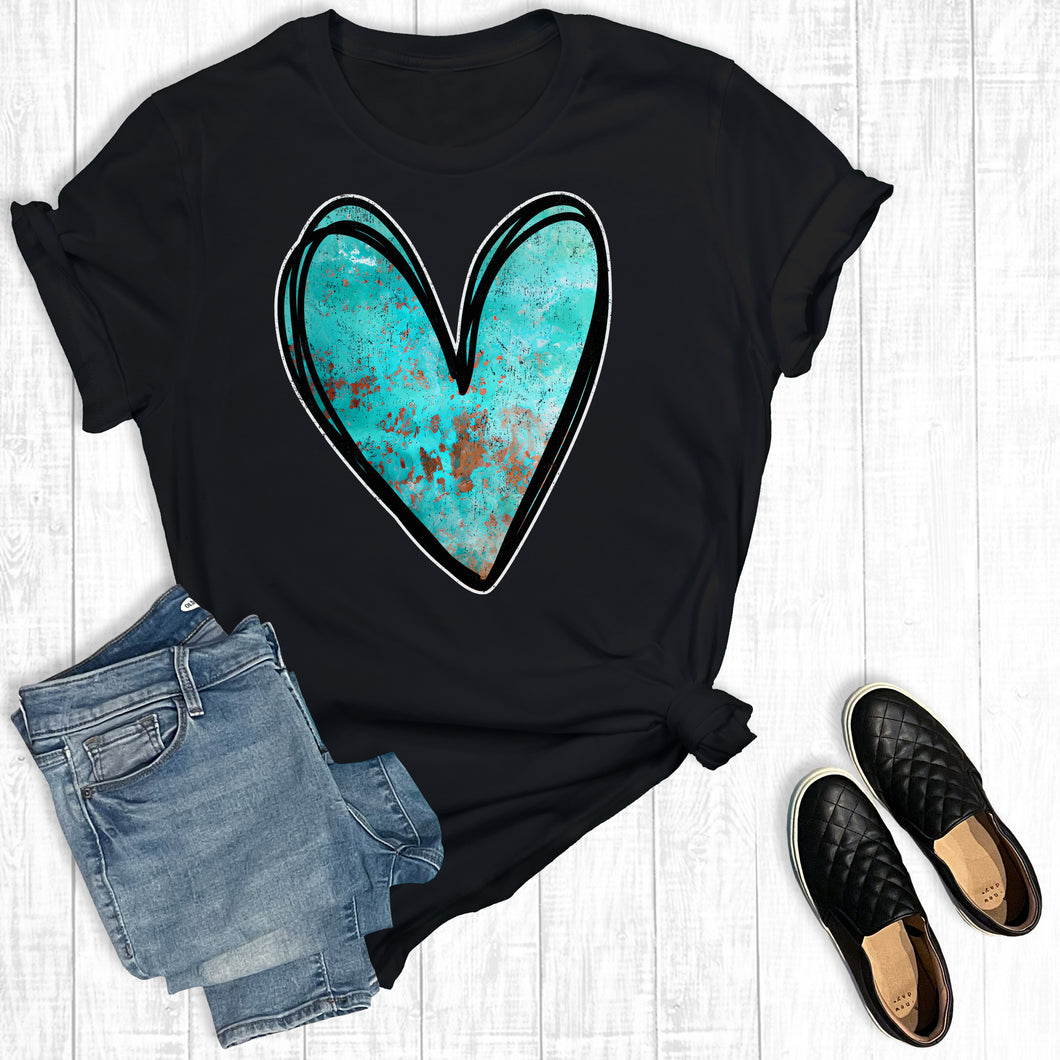 Western Valentines Turquoise Heart