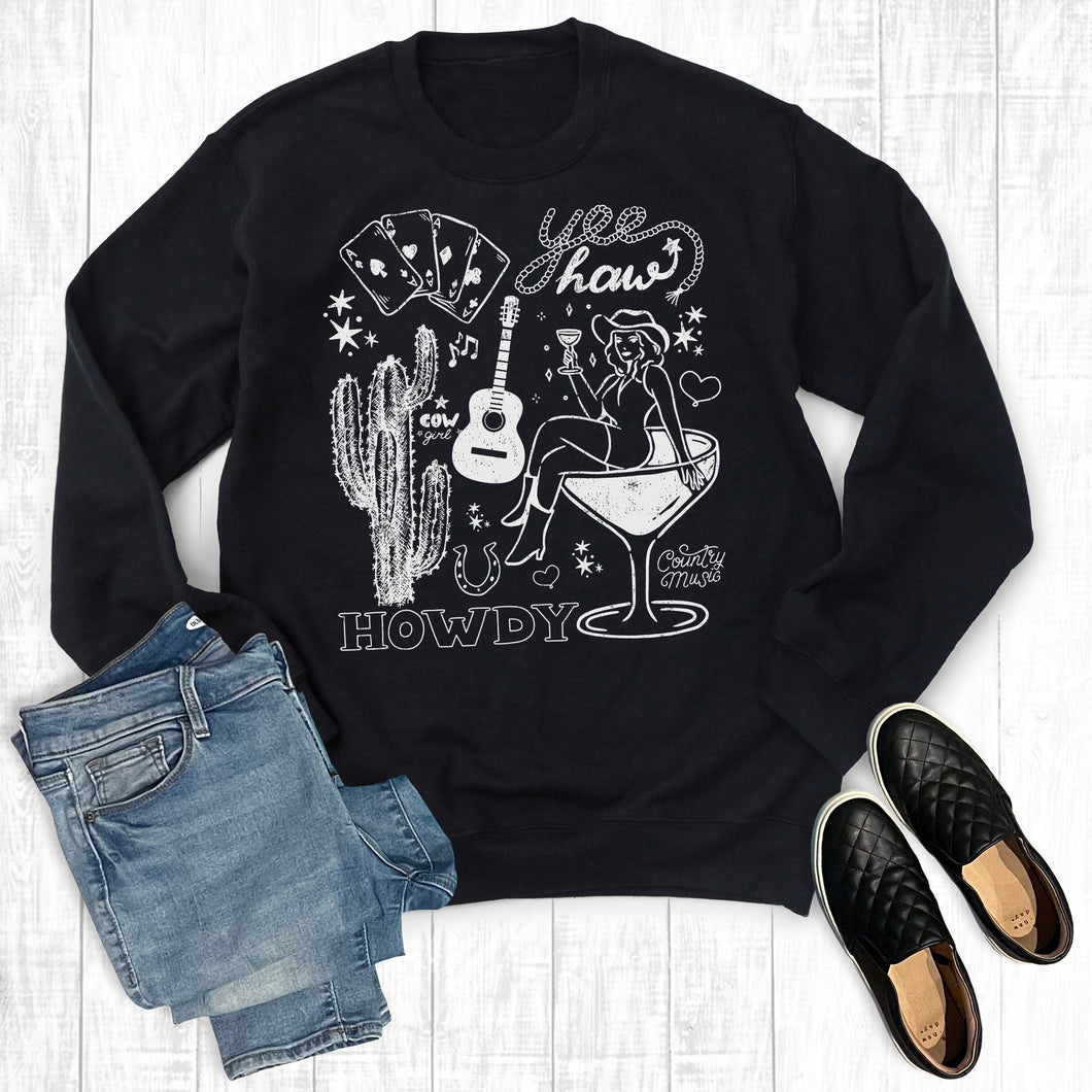 Western Cowgirl Yeehaw Howdy Sweatshirt