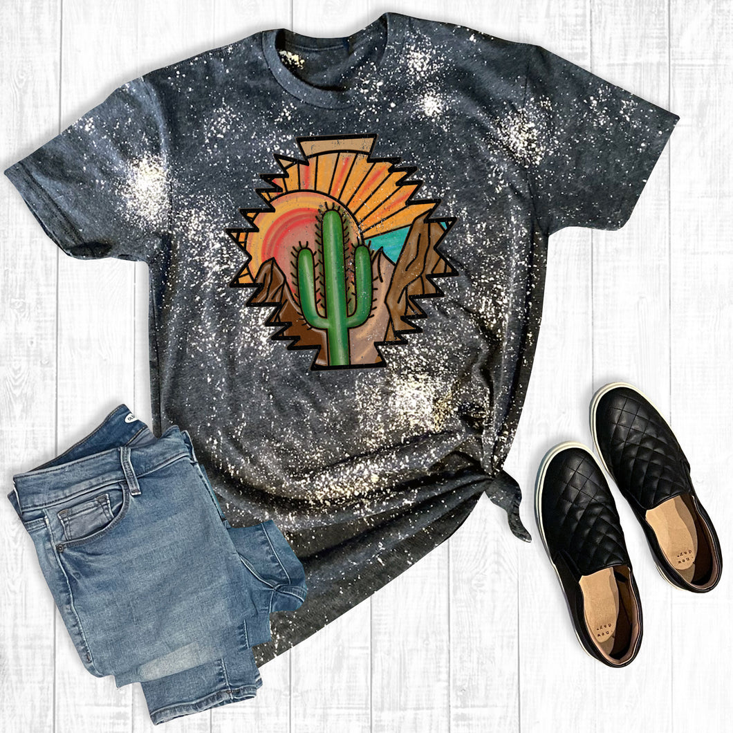 Distressed Cactus Aztec Charcoal