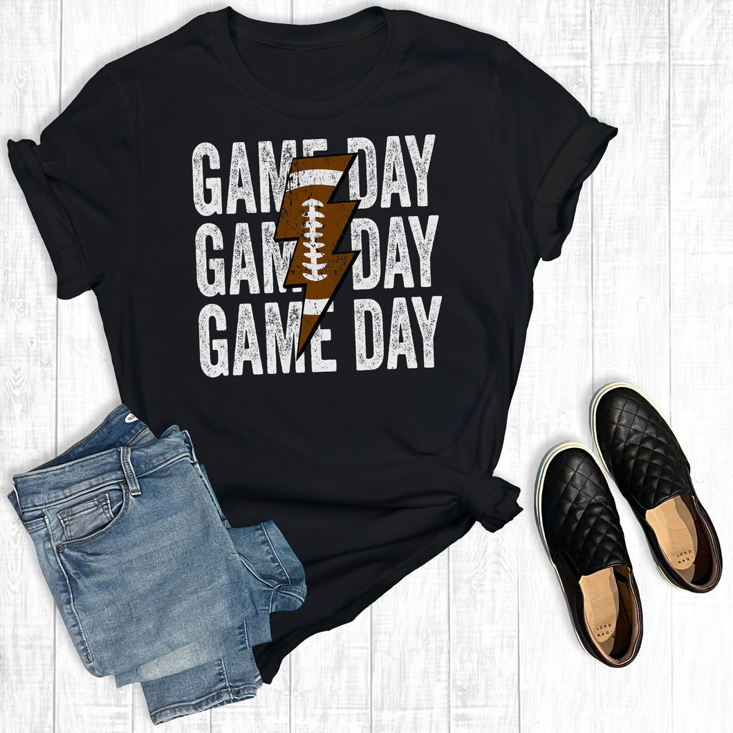 Football Lightning Bolt Game Day