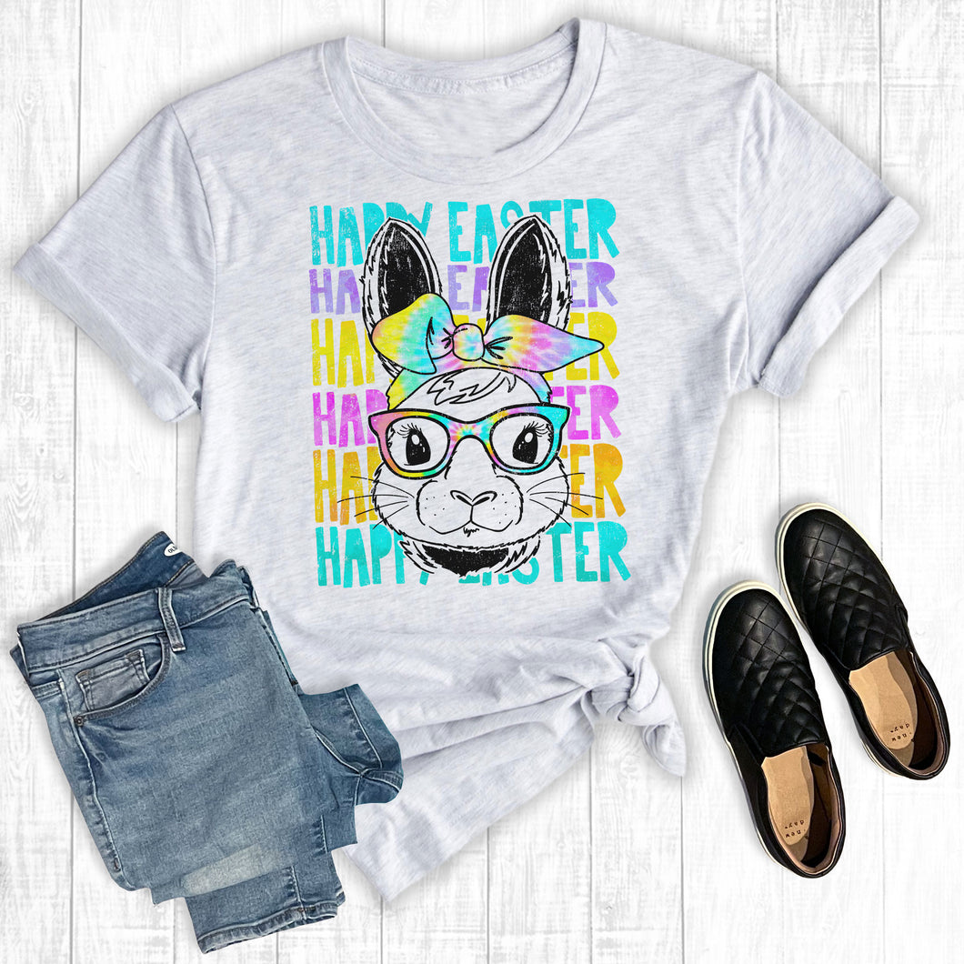 Happy Easter Tie Dye Bunny Ash