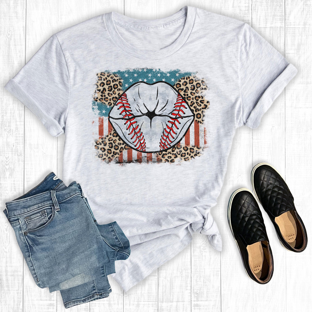 Leopard America Baseball Lips