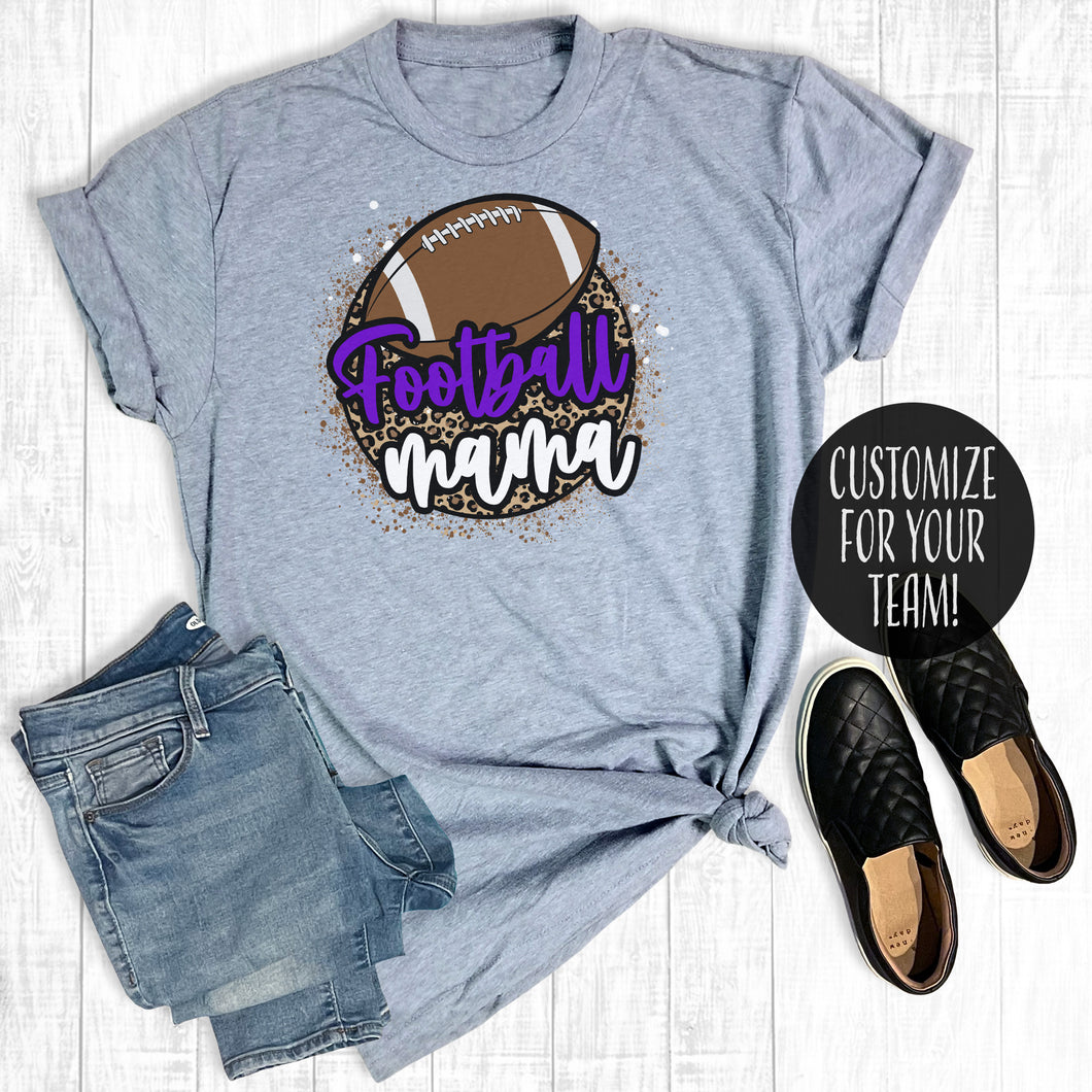 Custom Leopard Circle Football Mama