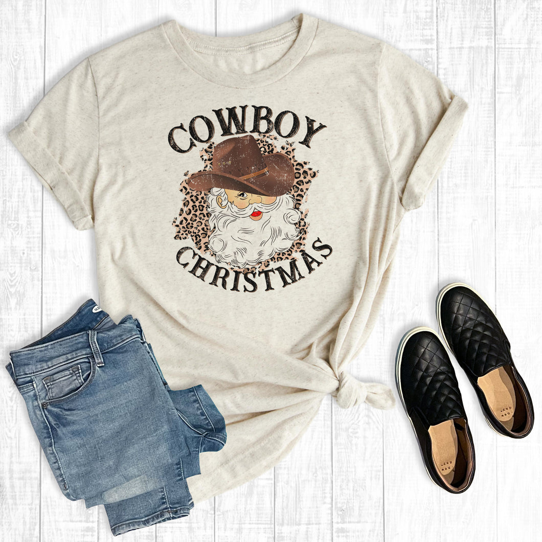 Leopard Cowboy Christmas Santa