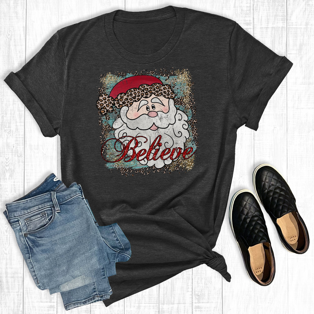 Leopard Santa Believe Charcoal