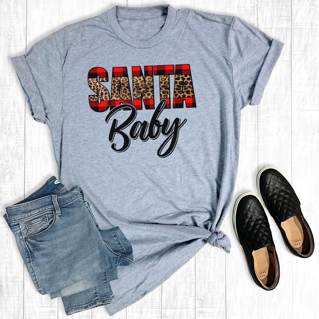 Plaid Leopard Santa Baby