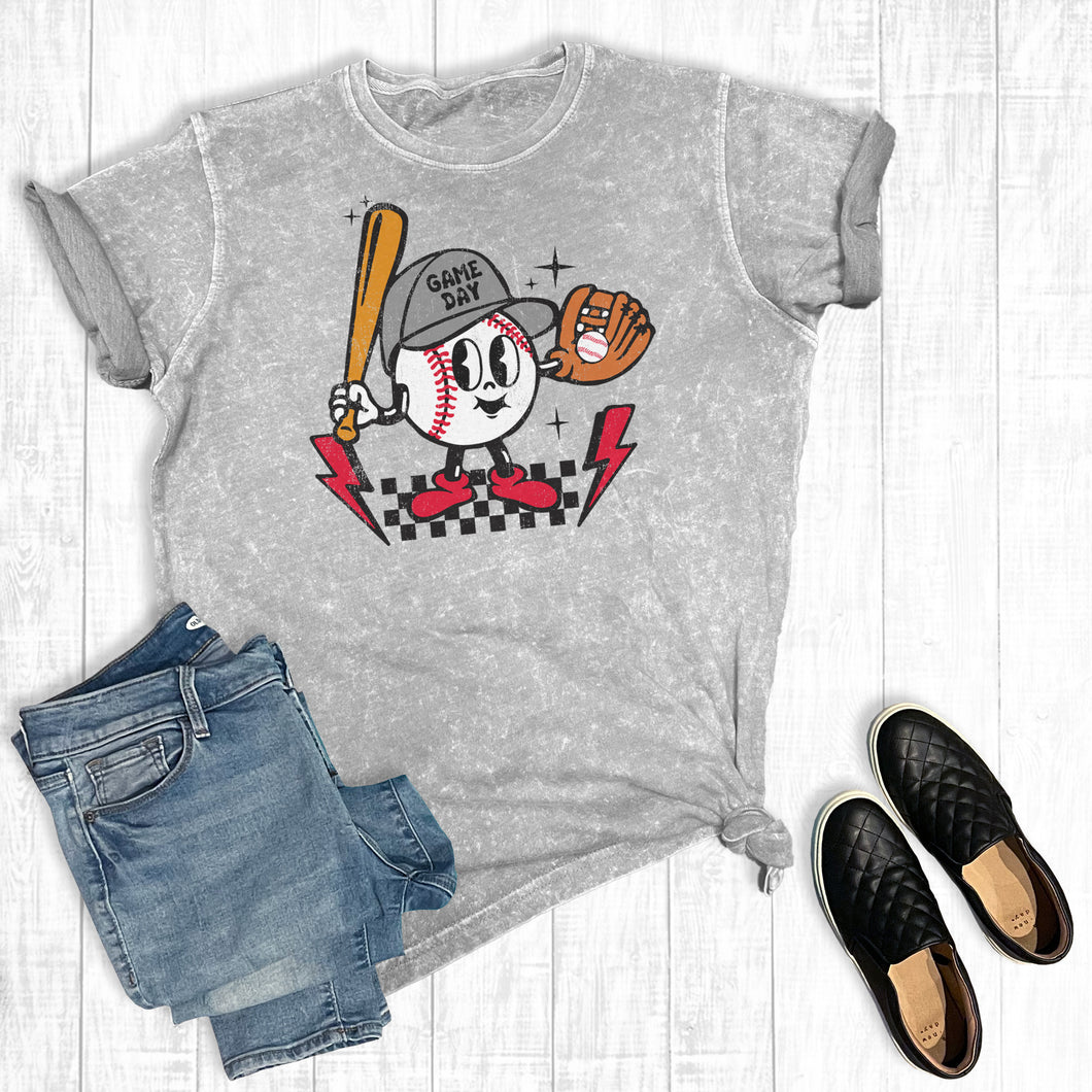 Retro Baseball Smiley Mineral Wash