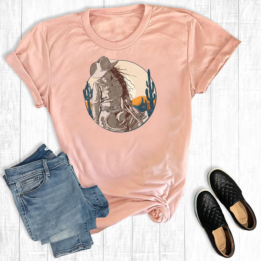 Retro Cactus Cowgirl