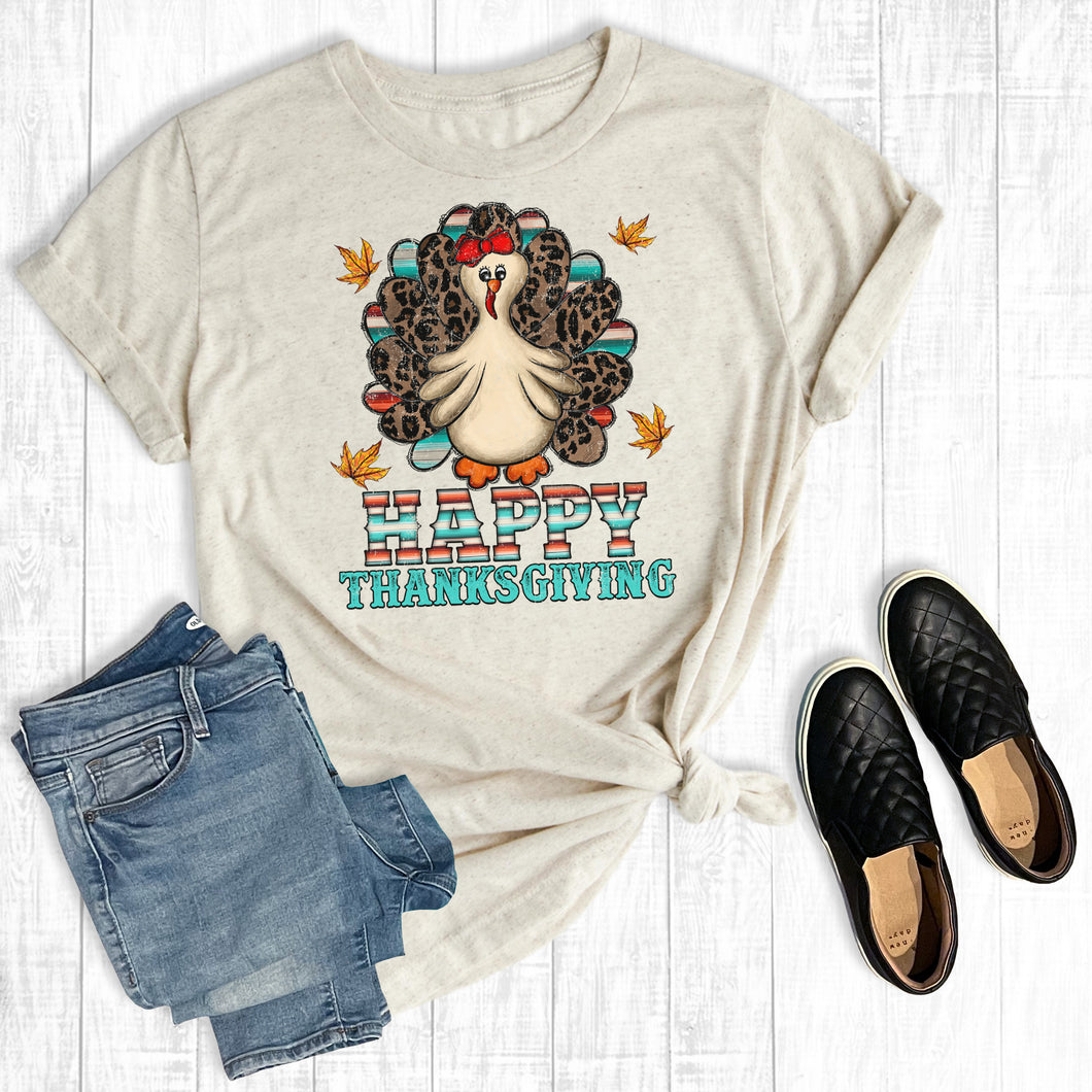 Serape Leopard Happy Thanksgiving Turkey