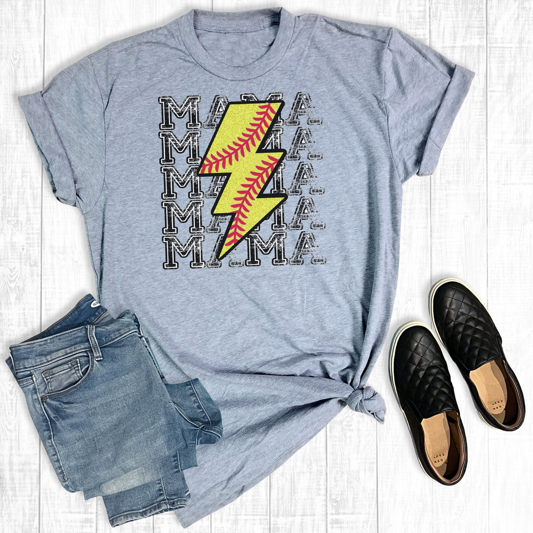 Softball Mama Lightening Bolt