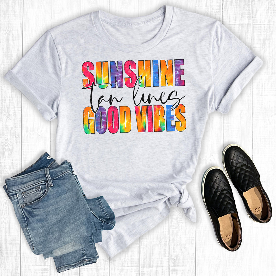 Sunshine Tan Lines Good Vibes Tie Dye