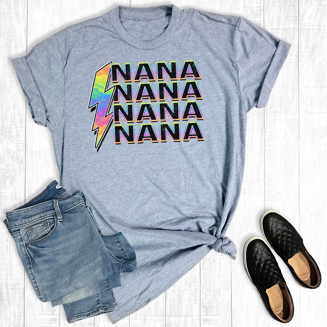 Tie Dye Nana Lightning Bolt Mother's Day