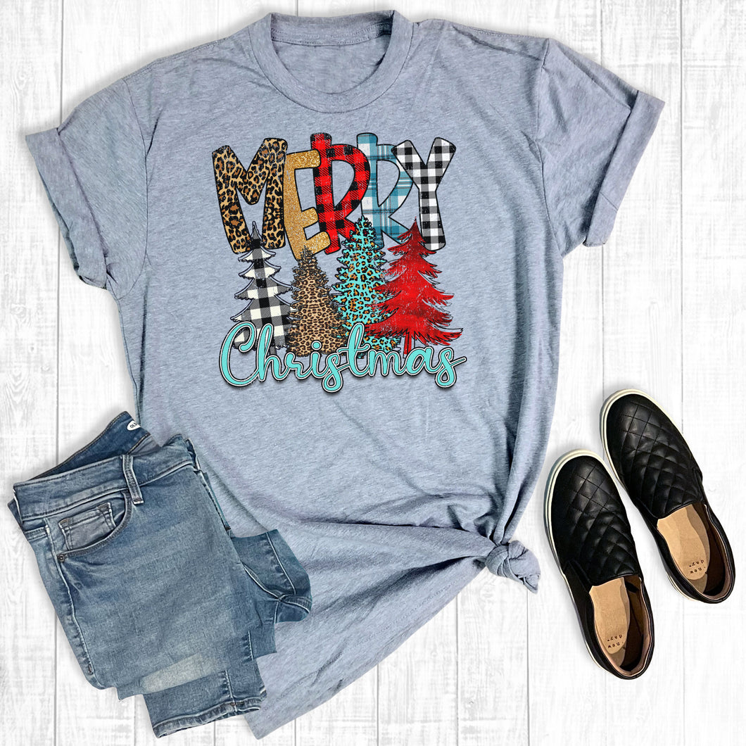 Turquoise Merry Christmas Trees